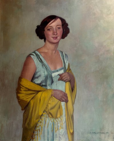 Portret kobiety z żółtym szalikiem autorstwa Félix Vallotton