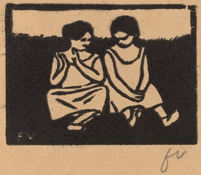 Dwie dziewczyny w koszulkach autorstwa Félix Vallotton
