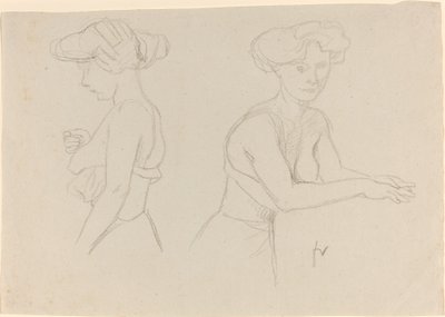 Dwa badania o ubieraniu się kobiety, lata 90. XIX wieku. autorstwa Félix Vallotton