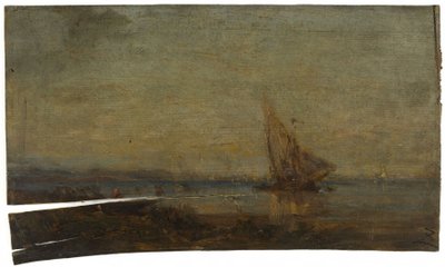 Przed Martigues, żółty żagiel, ok. 1875 (olej na drewnie) autorstwa Félix Ziem
