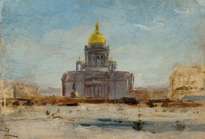 Petersburg, Święty Izaak, między 1-1844 a 9-1844 (olej na papierze na płótnie) autorstwa Félix Ziem