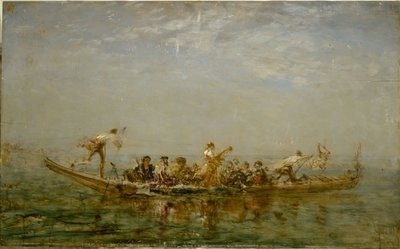 Caïque, między 1880 a 1890 (olej na drewnie) autorstwa Félix Ziem