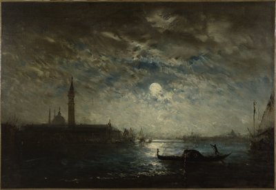 Wenecja i kampanila w świetle księżyca, między 1870 a 1890 (olej na płótnie) autorstwa Félix Ziem