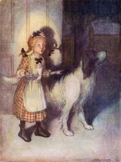 Eliza sprawdzająca, czy dzieci śpią (kolorowa litografia) autorstwa Flora White