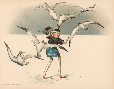 Ilustracja do Golliwoggs Polar Adventures autorstwa Florence K. Upton