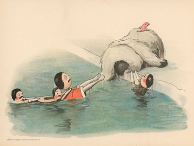Ilustracja do Golliwoggs Polar Adventures autorstwa Florence K. Upton