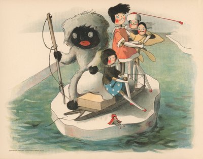 Ilustracja do Golliwoggs Polar Adventures autorstwa Florence K. Upton
