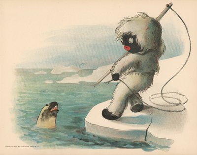 Ilustracja do Golliwoggs Polar Adventures autorstwa Florence K. Upton