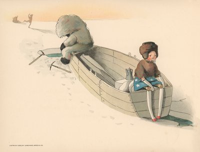 Ilustracja do Golliwoggs Polar Adventures autorstwa Florence K. Upton