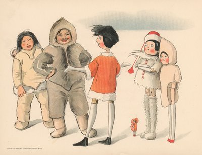 Ilustracja do Golliwoggs Polar Adventures autorstwa Florence K. Upton