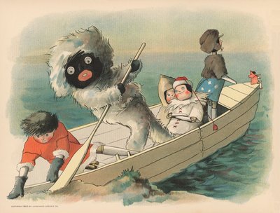 Ilustracja do Golliwoggs Polar Adventures autorstwa Florence K. Upton