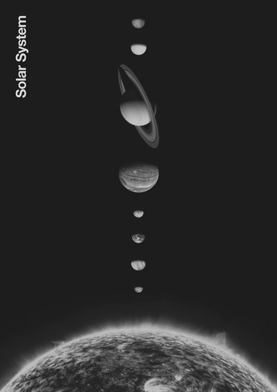 Układ Słoneczny - Minimal, 2023 (cyfrowy) autorstwa Florent Bodart