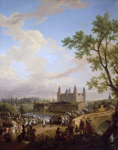 Spotkanie Napoleona z baronem Karlem von Dalbergiem w Aschaffenburgu, 2 października 1806 r. autorstwa Florent Fidèle Constant Bourgeois du Castelet