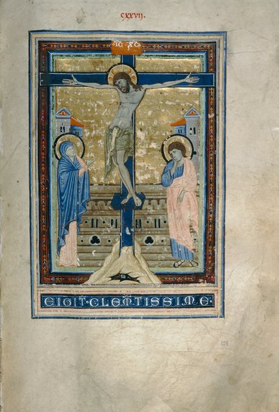 Ukrzyżowanie (Cod. Conventi Suppressi, ms. 233, c. 151) autorstwa Florentine School