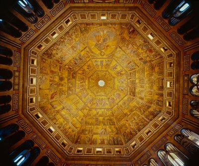 Kopuła sufitu baptysterium św. Jana we Florencji (mozaika) autorstwa Florentine School