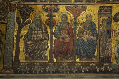 Trzej święci z baptysterium (mozaika) autorstwa Florentine School