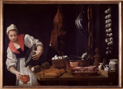 Młoda kobieta w kuchni (olej na płótnie) autorstwa Florentine School