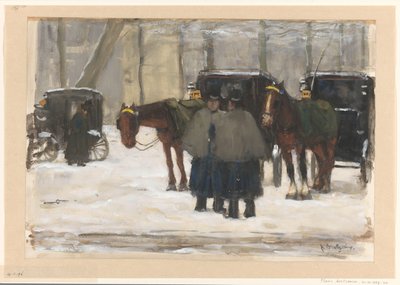 Powozy i woźnice na śniegu autorstwa Floris Arntzenius