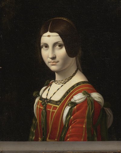 Portret Nieznanej Kobiety, zwanej La Belle Ferronnière, przed 1750 autorstwa Follower Leonardo Da Vinci