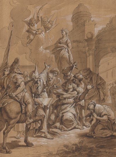 Męczeństwo świętej kobiety autorstwa Follower of Francesco Fontebasso