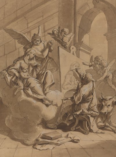 Święty Łukasz malujący Dziewicę autorstwa Follower of Francesco Fontebasso