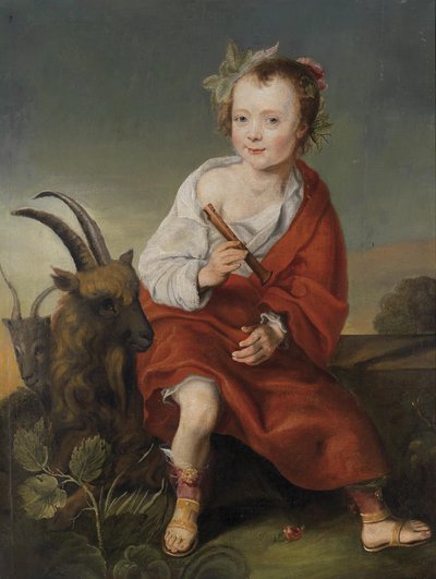Dziecko z fletem i kozami autorstwa Follower of Jacob Gerritsz. Cuyp