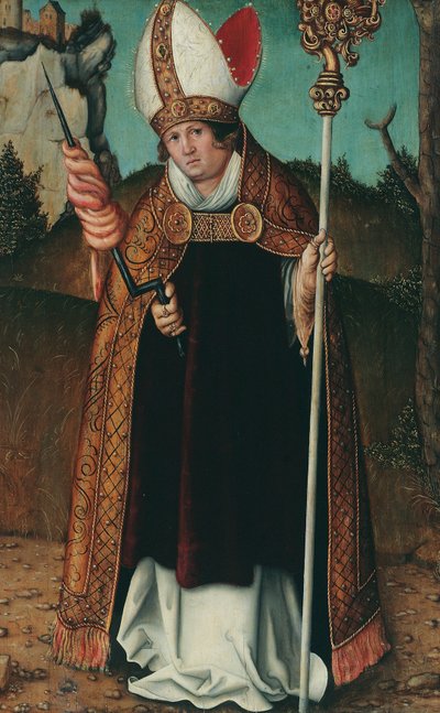 Niemiecki:  Hl. Erasmus Saint Erasmus autorstwa Follower of Lucas Cranach the Elder