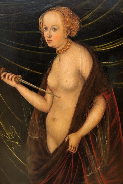 niemiecki: Selbstmord der Lucretia Samobójstwo Lukrecji autorstwa Follower of Lucas Cranach the Elder