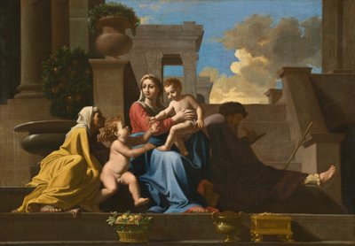 Święta Rodzina na Schodach autorstwa Follower of Nicolas Poussin
