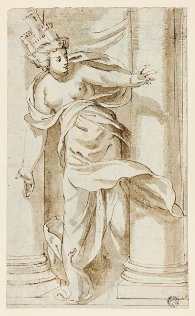 Cybele nadepnęła na węża autorstwa Follower of Paolo Farinato