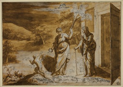 Ceres zmienia szyderczego chłopca w jaszczurkę autorstwa Fontainebleau School