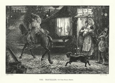 Podróżnik (rycina) autorstwa Ford Madox (after) Brown