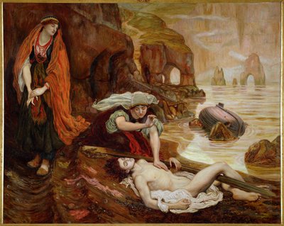 Haydee odkrywająca ciało Don Juana ... (obraz na płótnie) autorstwa Ford Madox Brown