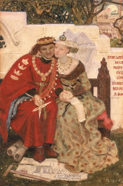 Miesiąc miodowy króla Renesa (wc na papierze) autorstwa Ford Madox Brown