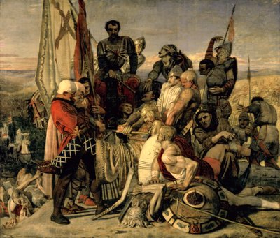 Ciało Harolda przyniesione przed Wilhelma Zdobywcę autorstwa Ford Madox Brown