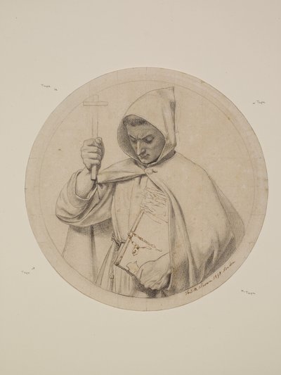 Wycliffe czyta swoje tłumaczenie Biblii - Studium mnicha reprezentującego wiarę katolicką autorstwa Ford Madox Brown