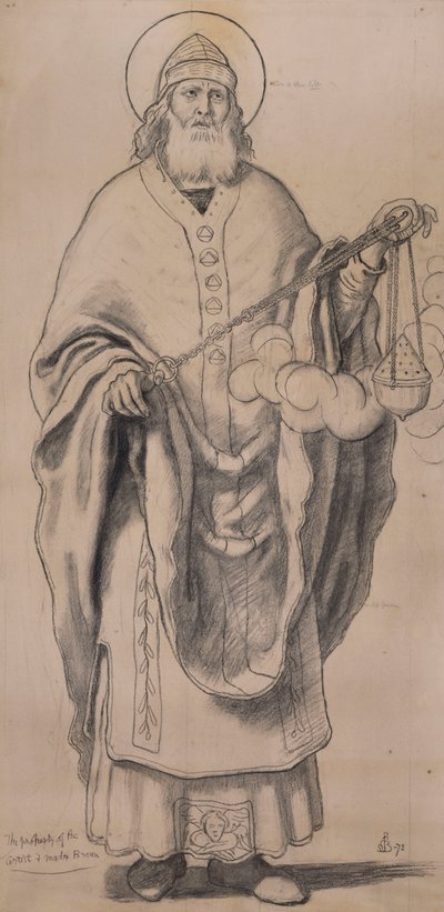 Zachariasz, rysunek do witraży w Knaresborough, 1872 autorstwa Ford Madox Brown