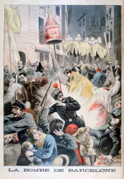 Bomba w Barcelonie, 1896 autorstwa Fortuné Méaulle