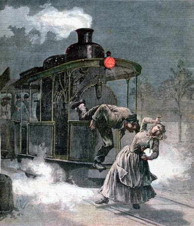 Wypadek na linii kolejowej Marly-le-Roi, Francja, 1891 autorstwa Fortuné Méaulle