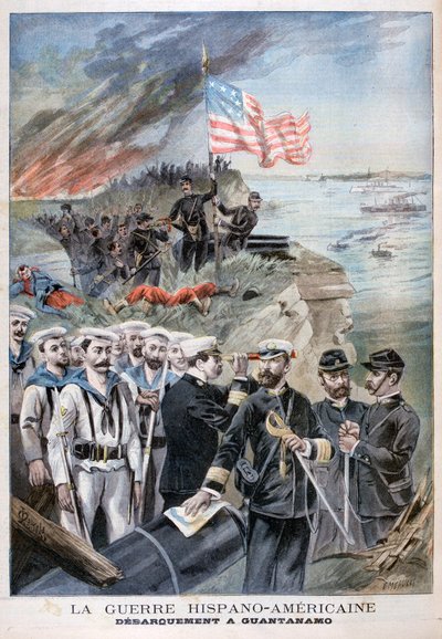 Wyokrętowanie wojsk w Guantanamo na Kubie, 1898 r. autorstwa Fortuné Méaulle