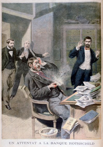 Wybuch bomby listowej wysłanej do barona Alphonse de Rothschild, 1895 autorstwa Fortuné Méaulle