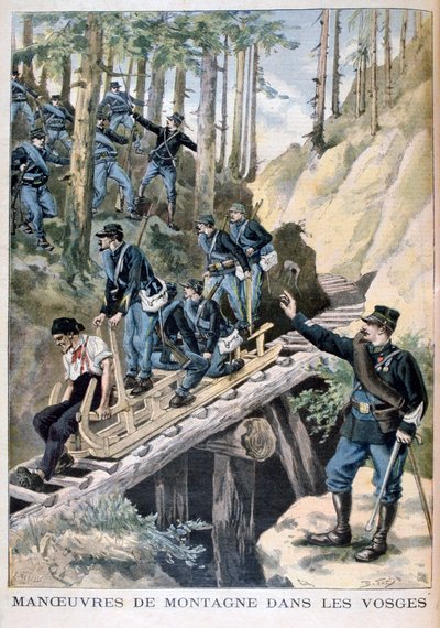 Francuskie manewry wojskowe w Wogezach, 1896 autorstwa Fortuné Méaulle