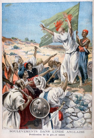 Głoszenie Świętej Wojny podczas powstania w Indiach Brytyjskich, 1897 autorstwa Fortuné Méaulle