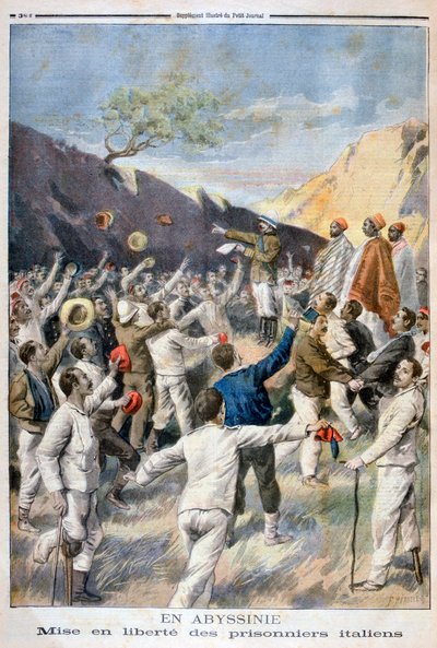Wyzwolenie z włoskich jeńców, Abisynia, 1896 autorstwa Fortuné Méaulle