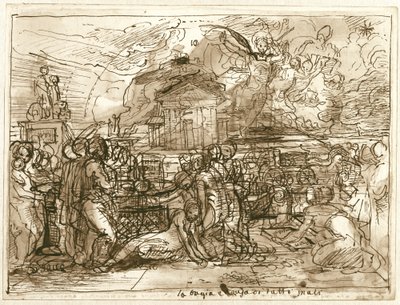 Fałsz jest przyczyną wszelkiego zła (recto); Alegoria prawdy i fałszu (verso) autorstwa Fortunato Duranti