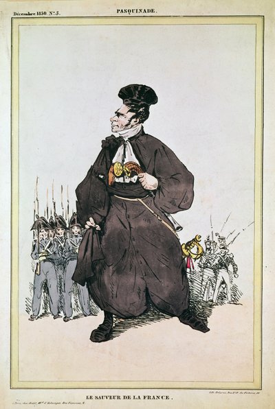 Karykatura barona Pasquiera jako Zbawiciela Francji, 1830 autorstwa Fortune Delarue