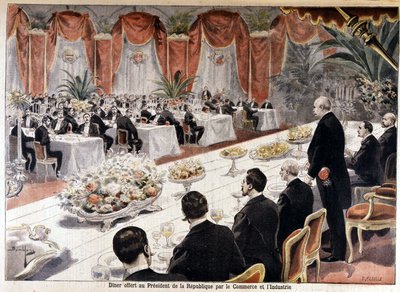 Kolacja ofiarowana Prezydentowi Republiki Felixowi Faure przez Handel i Przemysł „Le petit journal” 24 października autorstwa Fortune Louis Meaulle