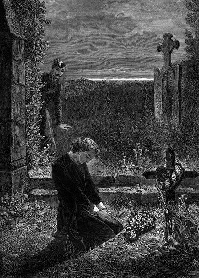 Ilustracja do powieści "Les Miserables" Victora Hugo (3. część: Marius), rycina autorstwa Meaulle: Marius autorstwa Fortune Louis Meaulle