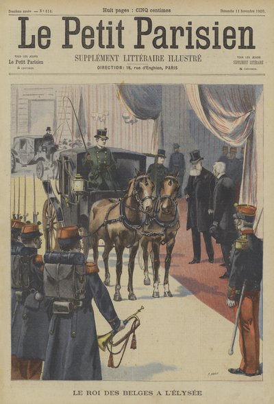 Leopold II, król Belgów, w Pałacu Elizejskim, Paryż autorstwa Fortune Louis Meaulle