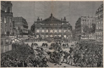 Zamieszki w Paryżu przeciwko wykonaniu „Lohengrina” Ryszarda Wagnera w Palais Garnier 1891 - Demonstration patriotique, place de l